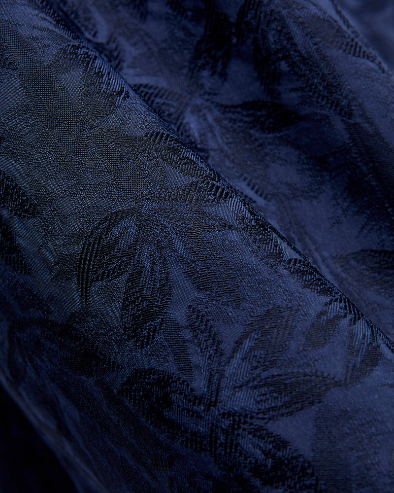"Jungle Jacquard" Aloha Shirt in Navy