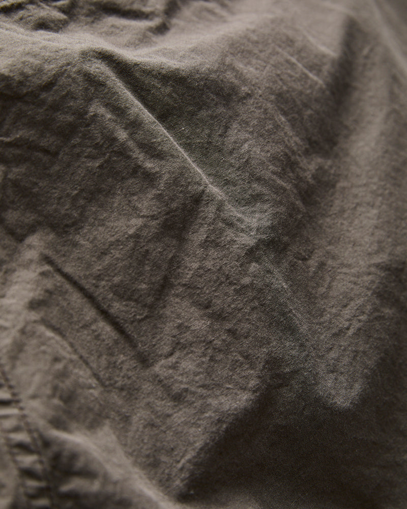 Cotton-Linen Wide Fit New Yorker Shorts in Charcoal Grey