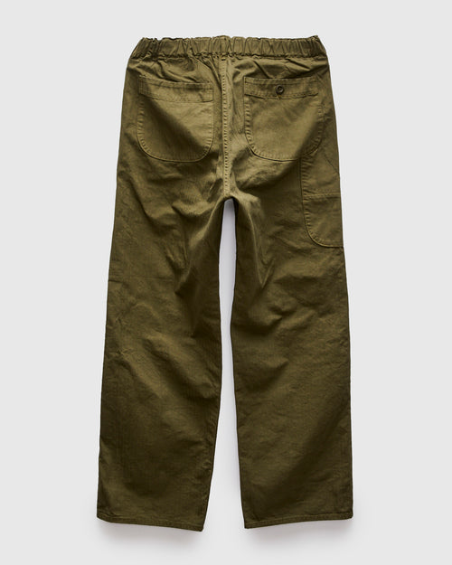 Wide Fit French Work Pants in Army Green