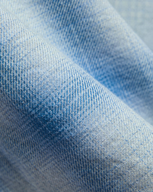 Yarn Dyed Flannel Shirt in Indigo Sax