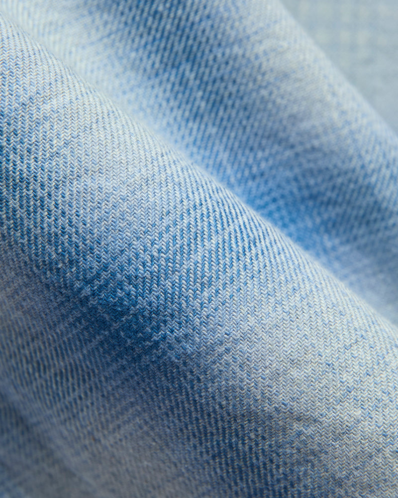 Yarn Dyed Flannel Shirt in Indigo Sax