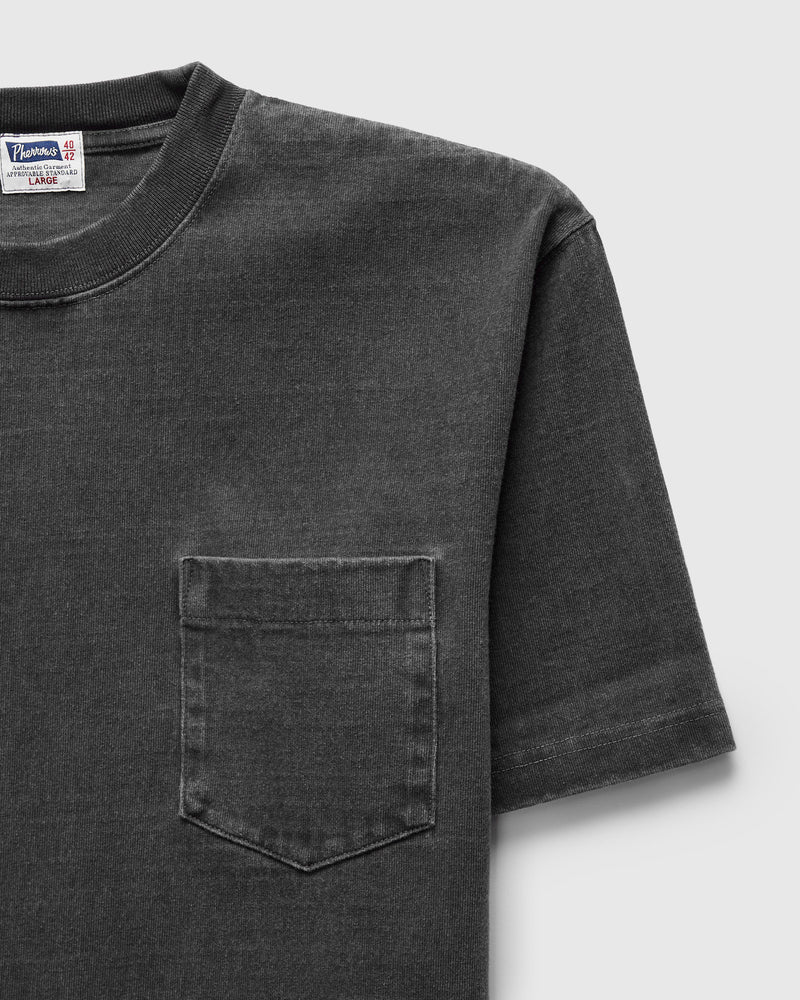 Heavyweight Pigment Dye Pocket T-Shirt in Faded Black