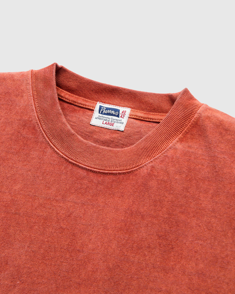 Heavyweight Pigment Dye Pocket T-Shirt in Brick