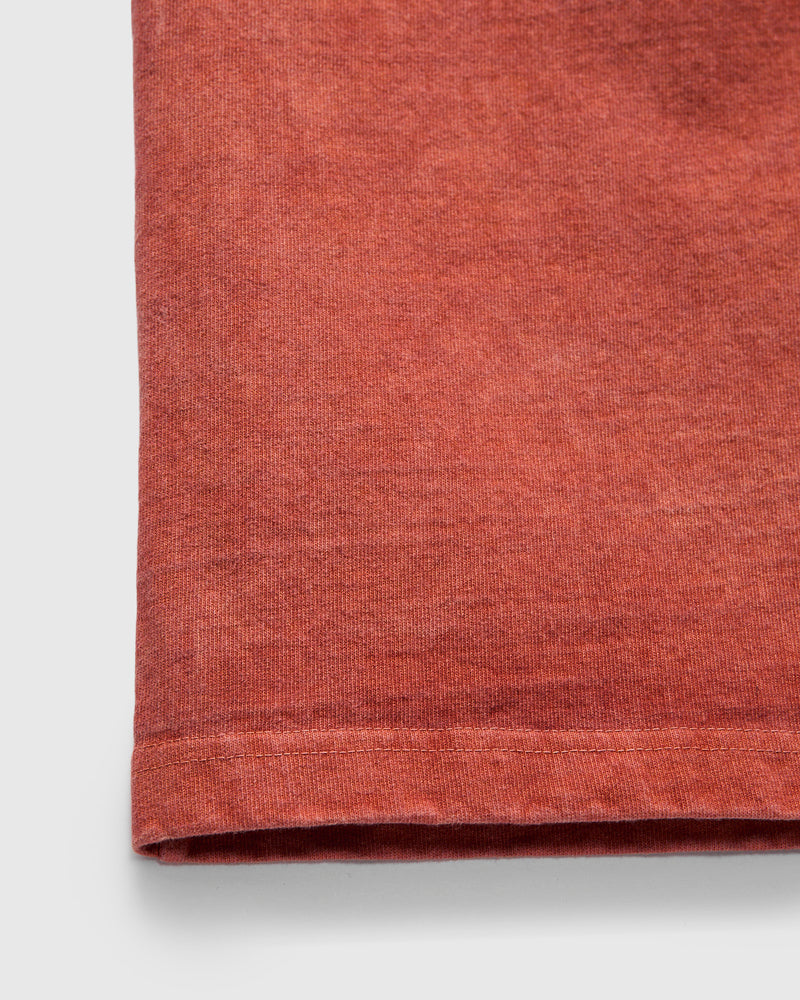 Heavyweight Pigment Dye Pocket T-Shirt in Brick