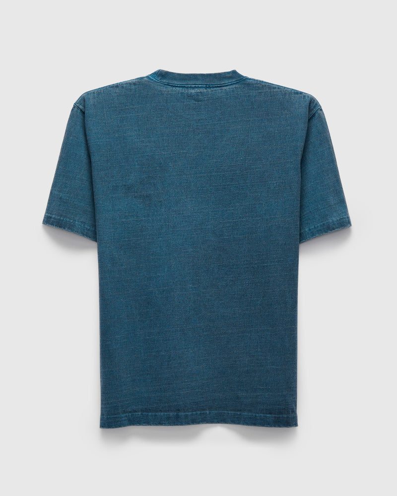 Heavyweight Pigment Dye Pocket T-Shirt in Blue