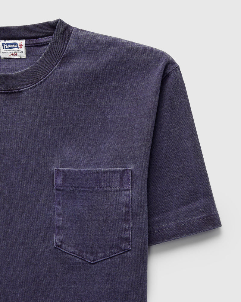 Heavyweight Pigment Dye Pocket T-Shirt in Faded Purple