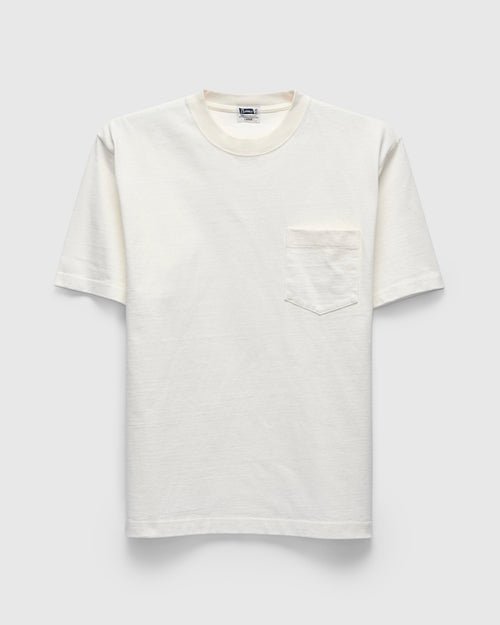 Heavyweight Pigment Dye Pocket T-Shirt in White