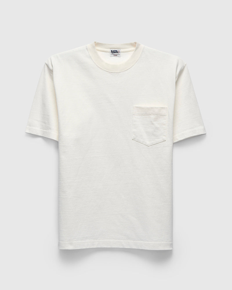 Heavyweight Pigment Dye Pocket T-Shirt in White