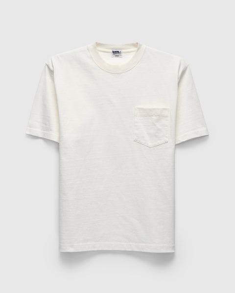 Heavyweight Pigment Dye Pocket T-Shirt in White – Blue Owl Workshop