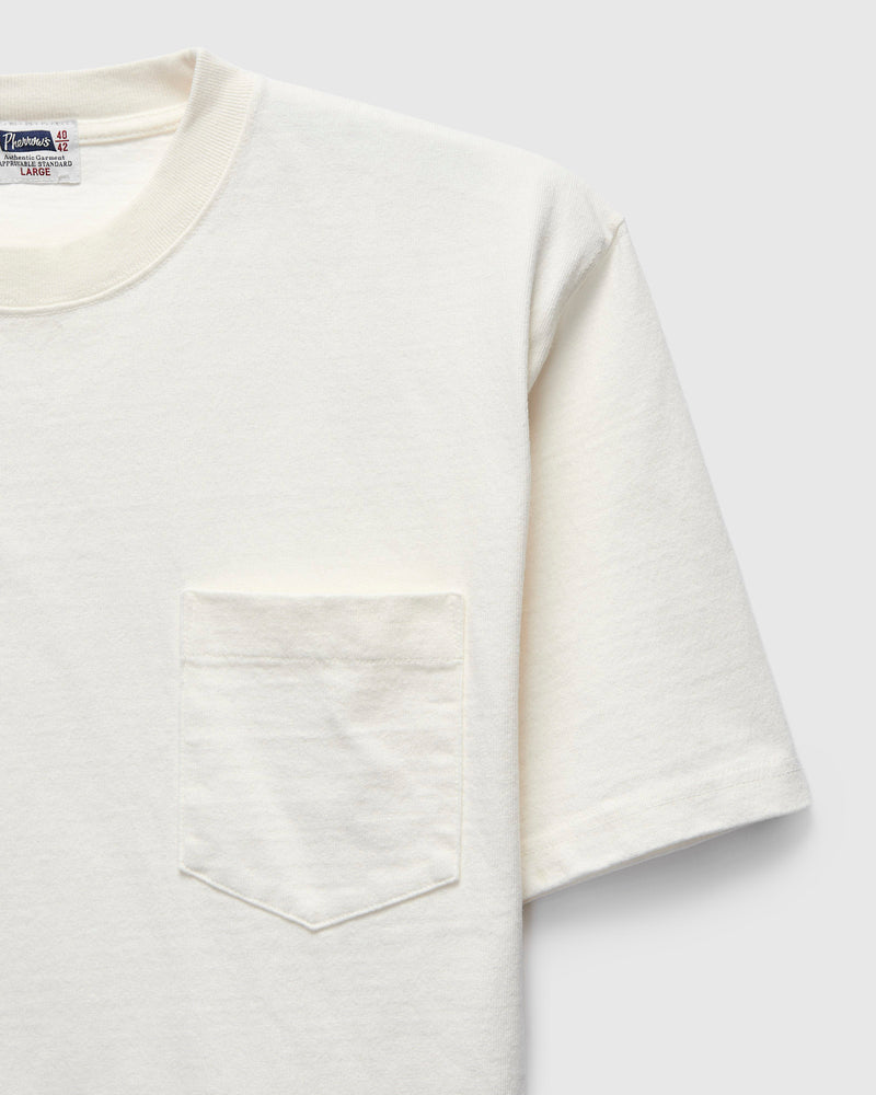 Heavyweight Pigment Dye Pocket T-Shirt in White