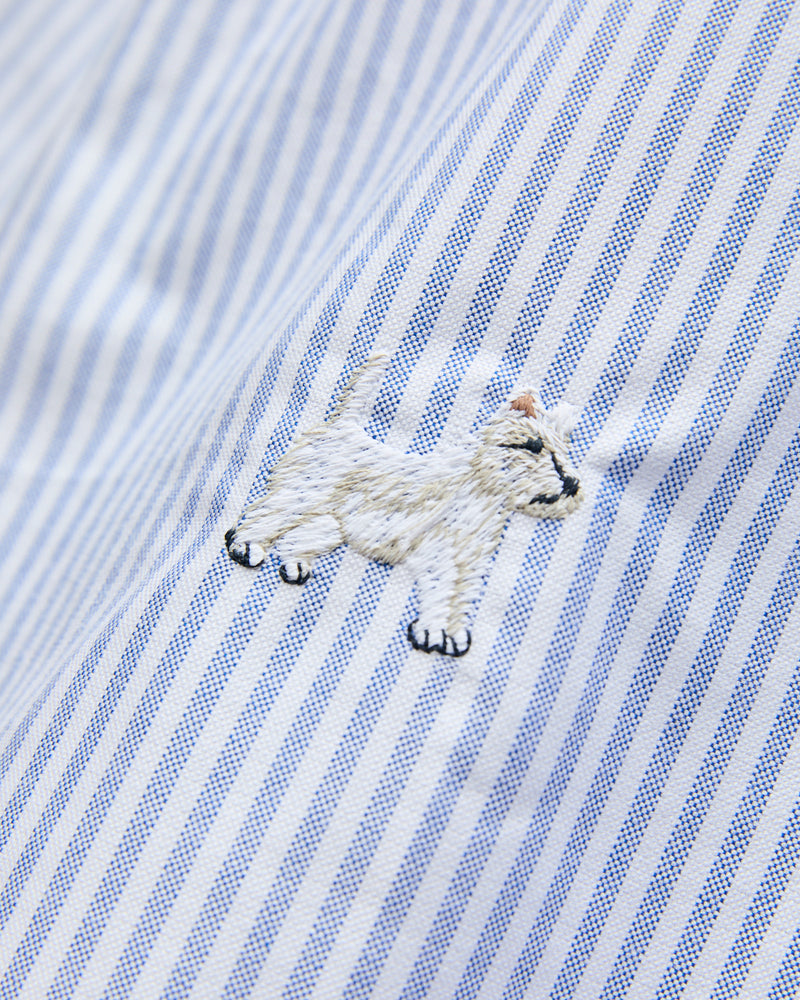 Dogs Oxford Shirt in Blue Stripe