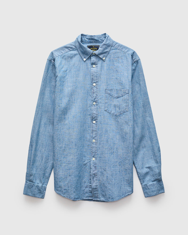 Chambray Button-Up Shirt in Blue