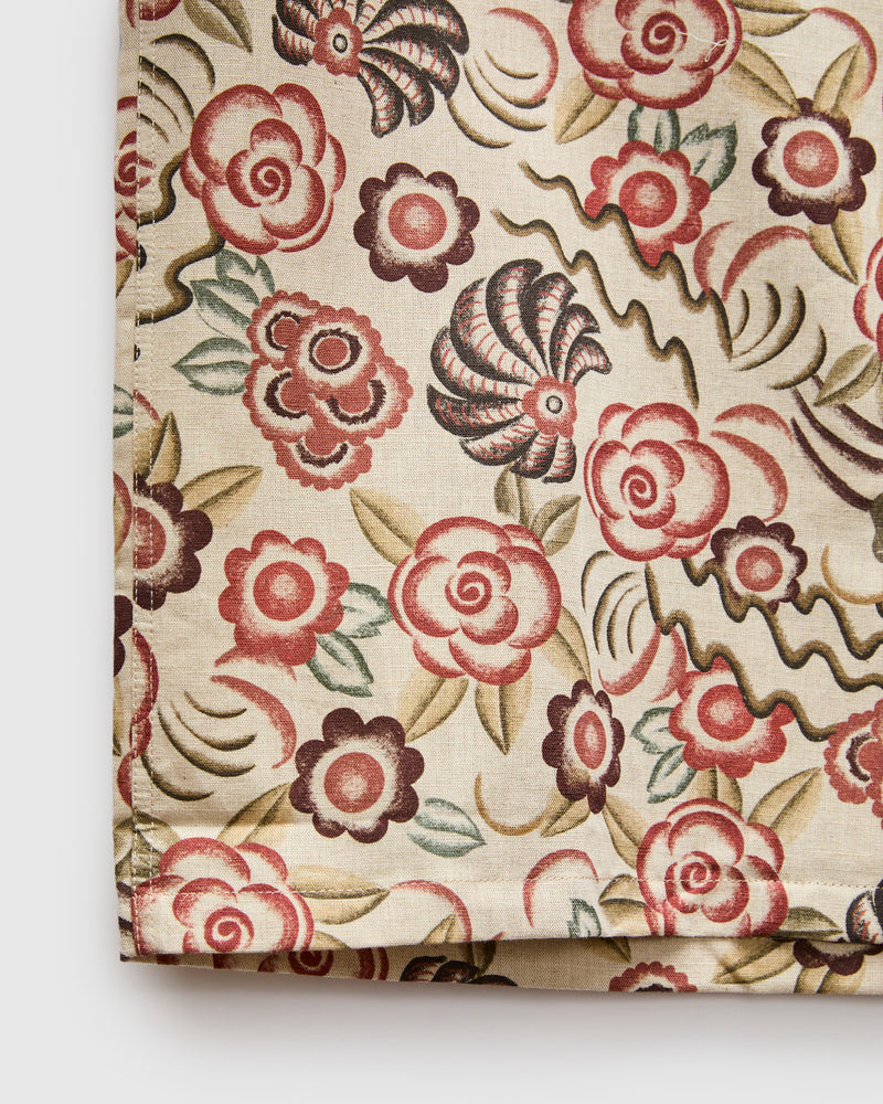 Flowers Painting Shirt in Ecru Scarlet