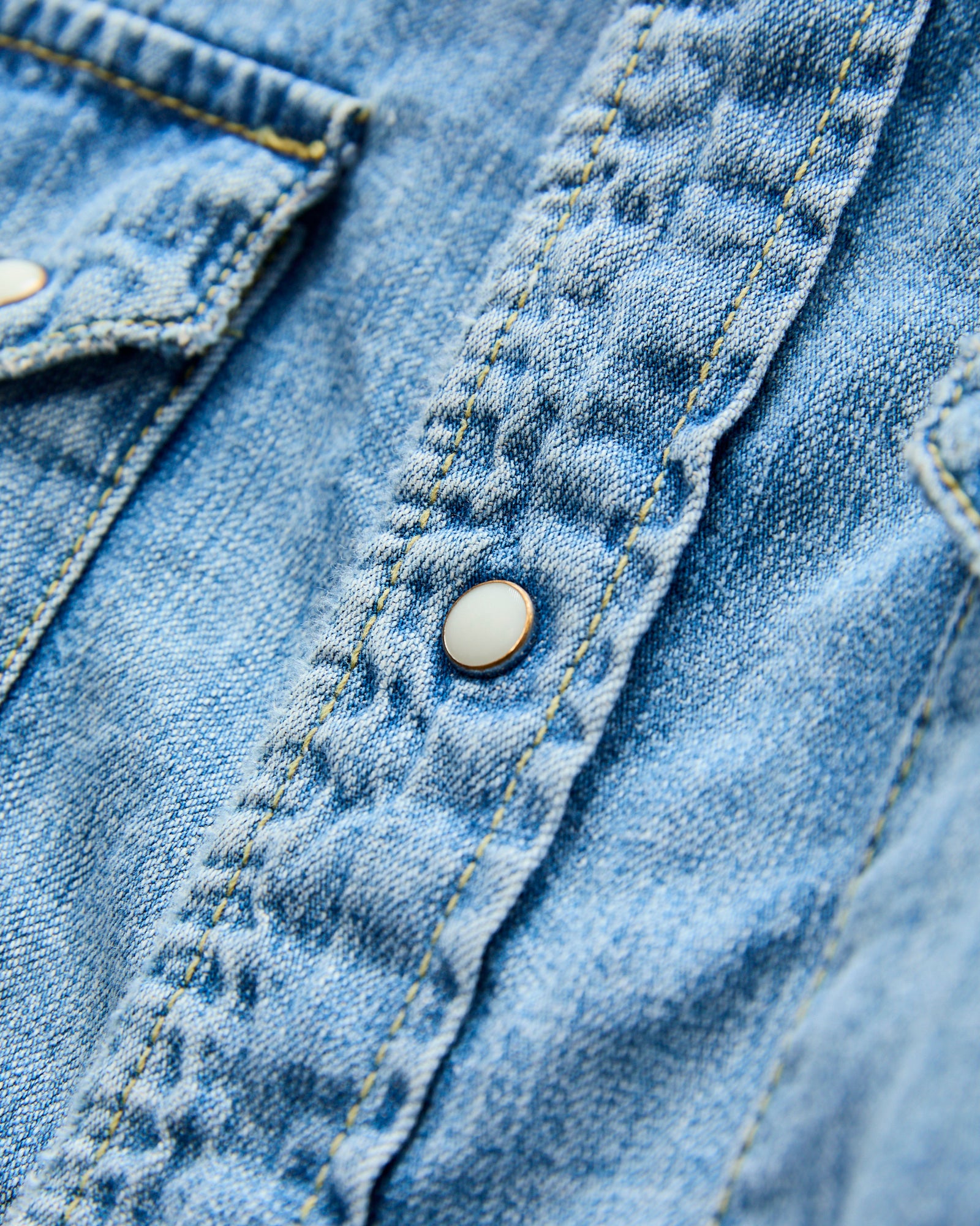 8.5oz Denim Western Shirt in Used Blue – Blue Owl Workshop
