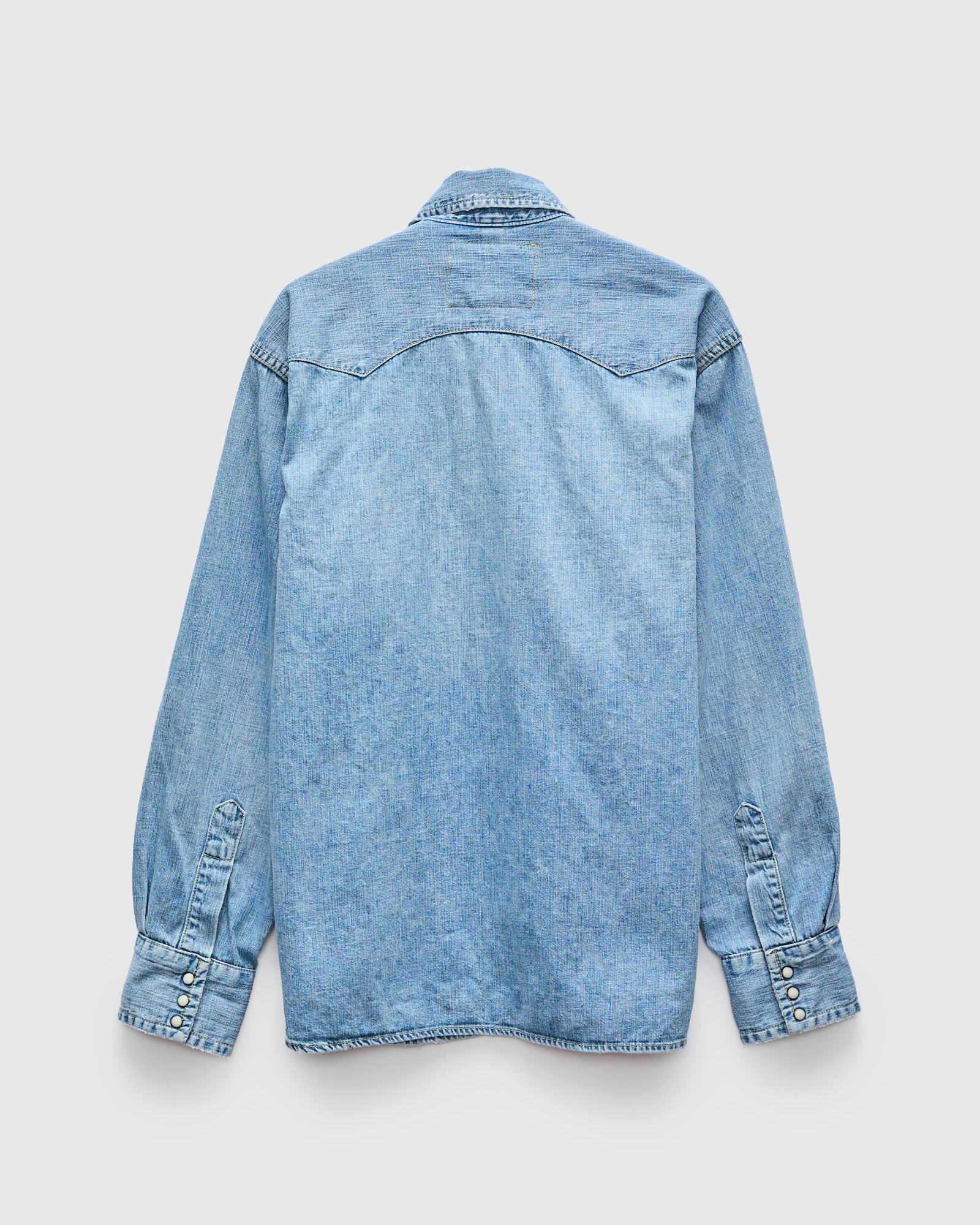 8.5oz Denim Western Shirt in Used Blue – Blue Owl Workshop