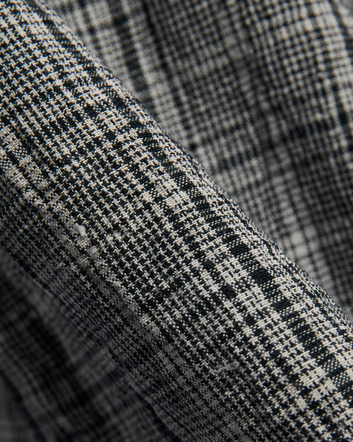 Linen Open Collar Shirt in Grey