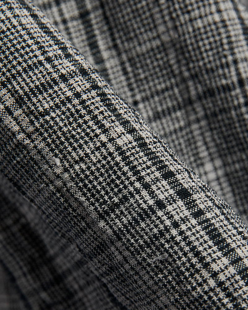 Linen Open Collar Shirt in Grey