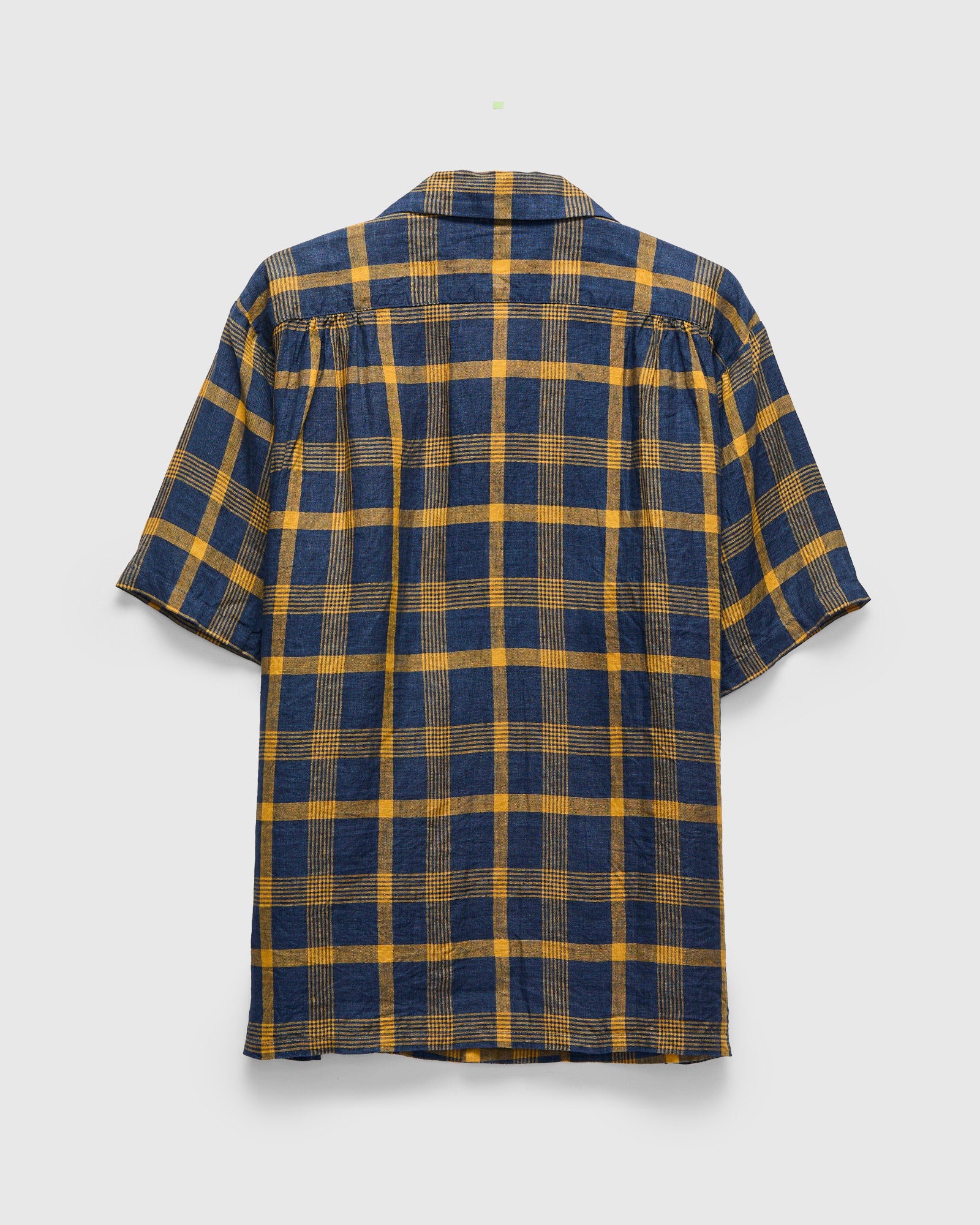 Le Point Open Collar Shirt in Navy Yellow – Blue Owl Workshop