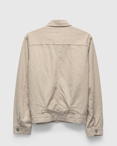 Linen Cotton Trucker Jacket in Natural