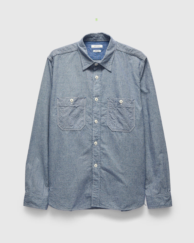 Cotton Silk Work Shirt in Mini Check