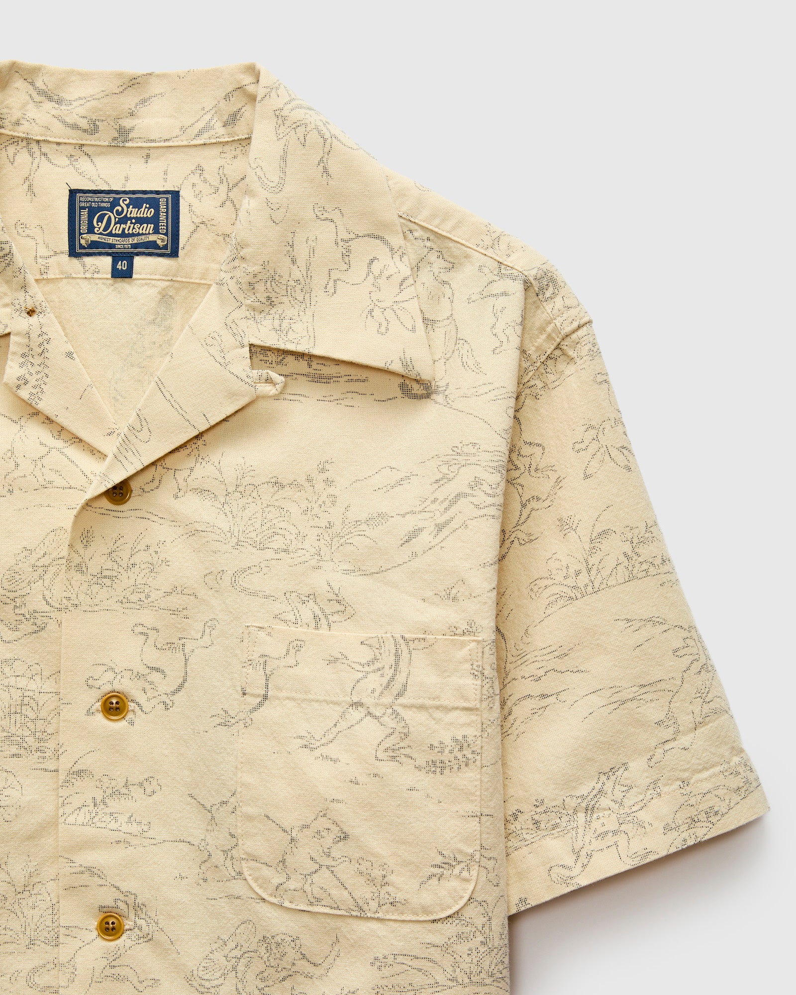 Manga Open Collar Shirt in Ivory – Blue Owl Workshop
