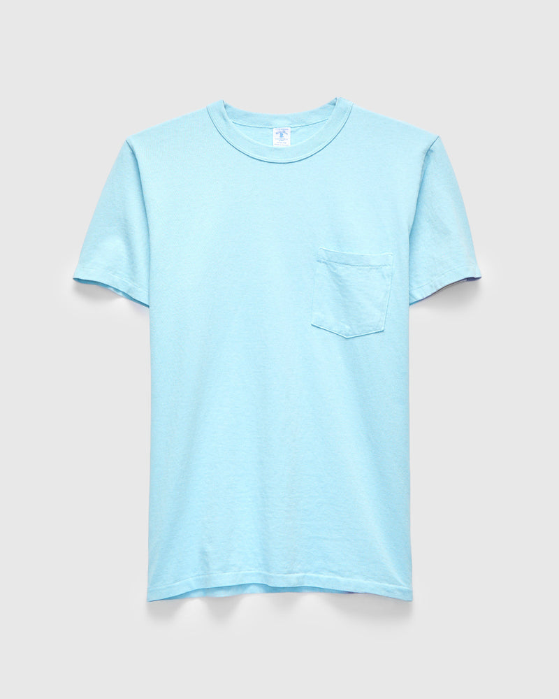 Pigment Dyed Pocket Tee in Turquoise Blue
