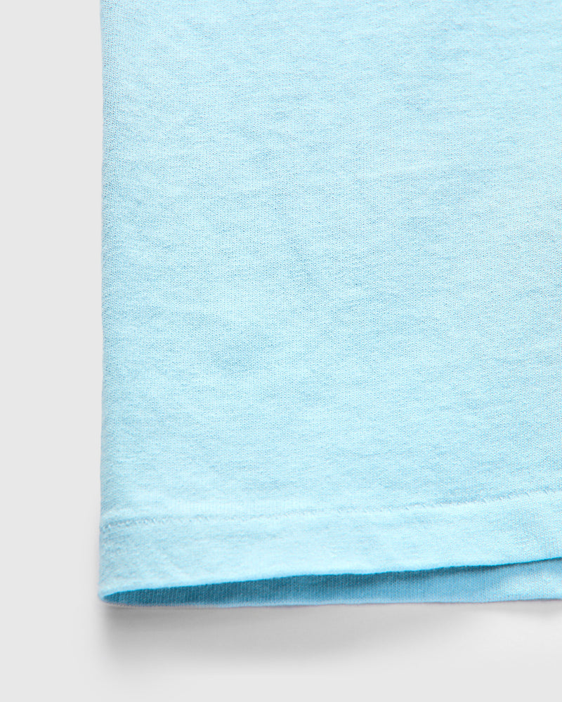 Pigment Dyed Pocket Tee in Turquoise Blue