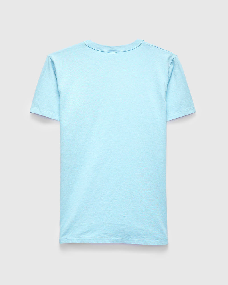 Pigment Dyed Pocket Tee in Turquoise Blue