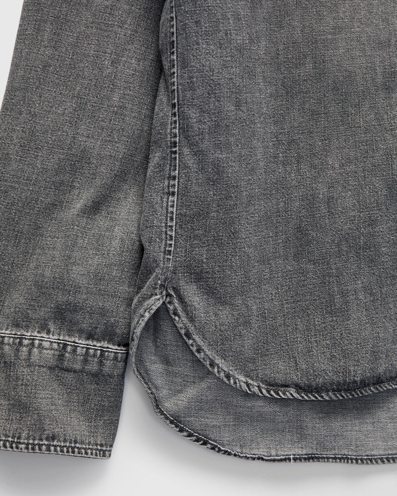 Denim Pearlsnap Shirt in Washed Black