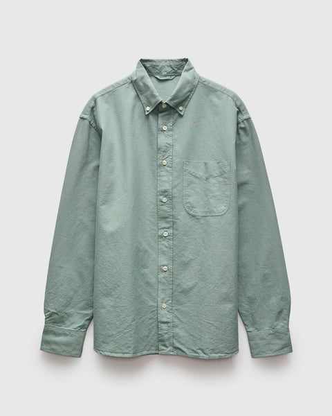 Big Oxford Shirt in Garment Dyed Eucalyptus – Blue Owl Workshop