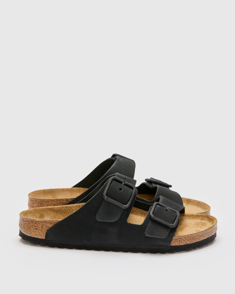 Arizona Wire Buckle Sandal in Black Nubuck
