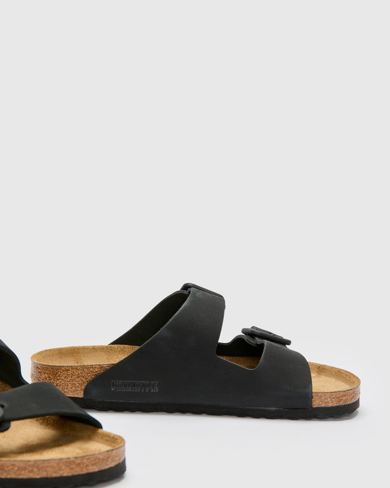 Arizona Wire Buckle Sandal in Black Nubuck