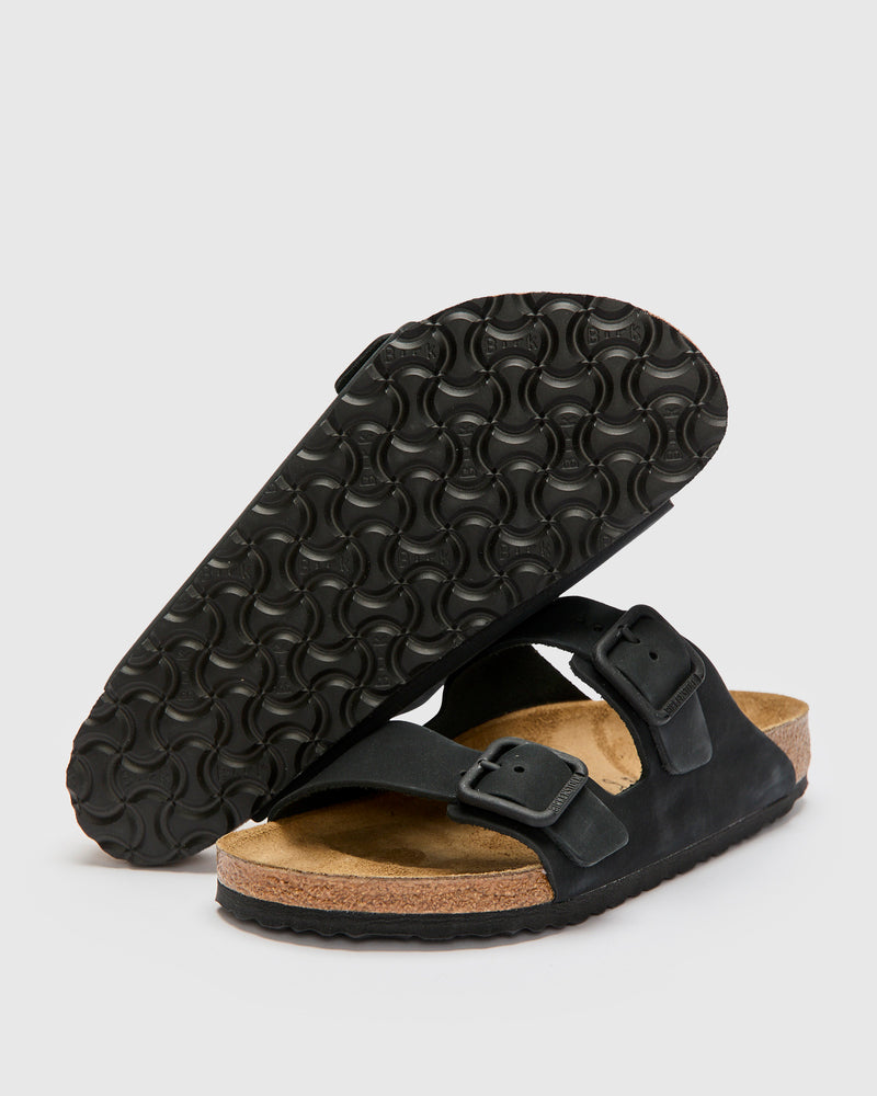 Arizona Wire Buckle Sandal in Black Nubuck