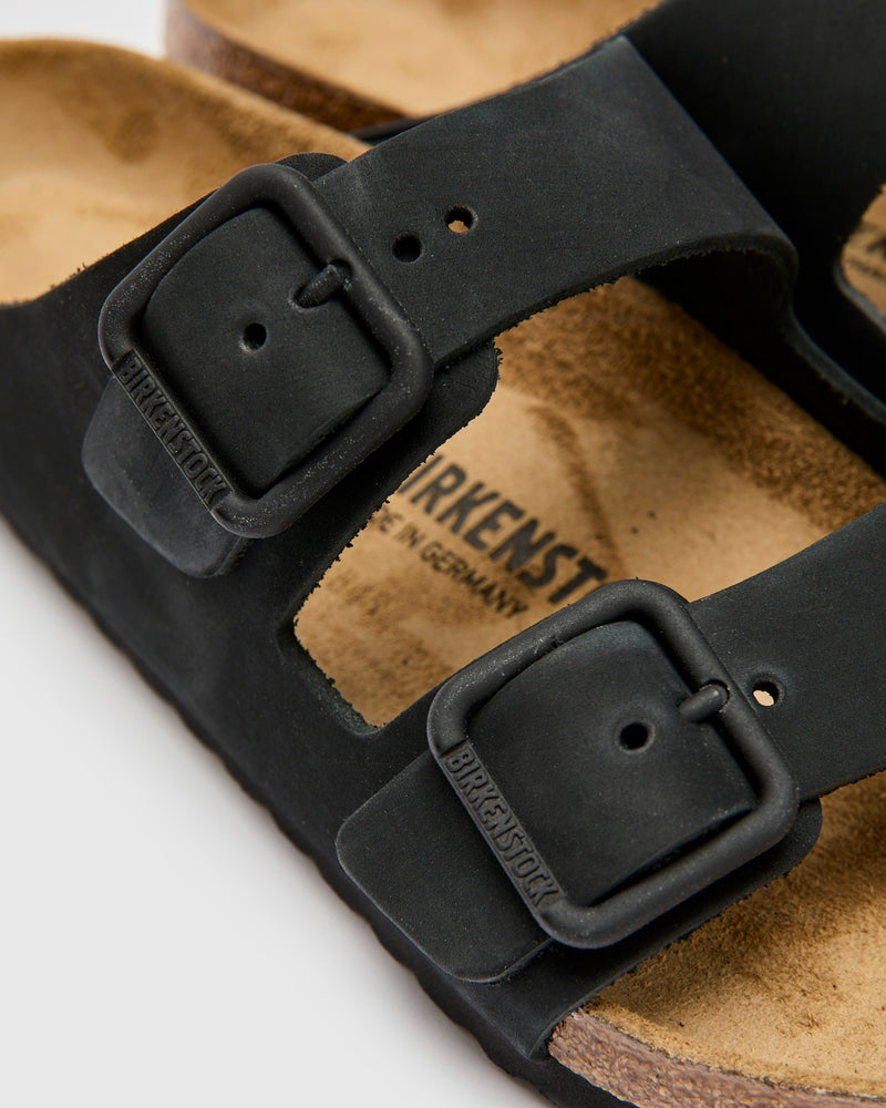 Arizona Wire Buckle Sandal in Black Nubuck