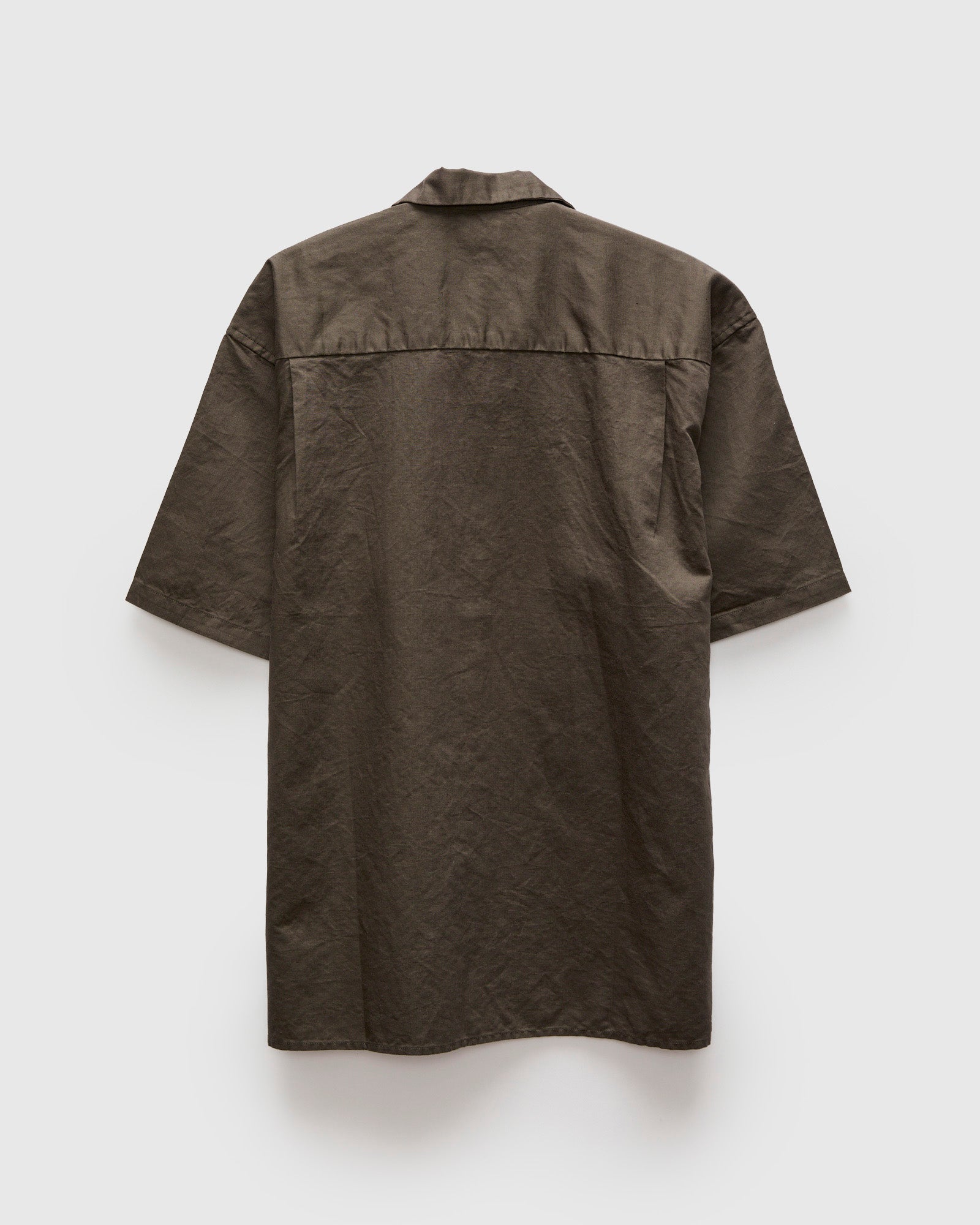 Linen Blend Open Collar SS Shirt in Charcoal Grey – Blue Owl Workshop