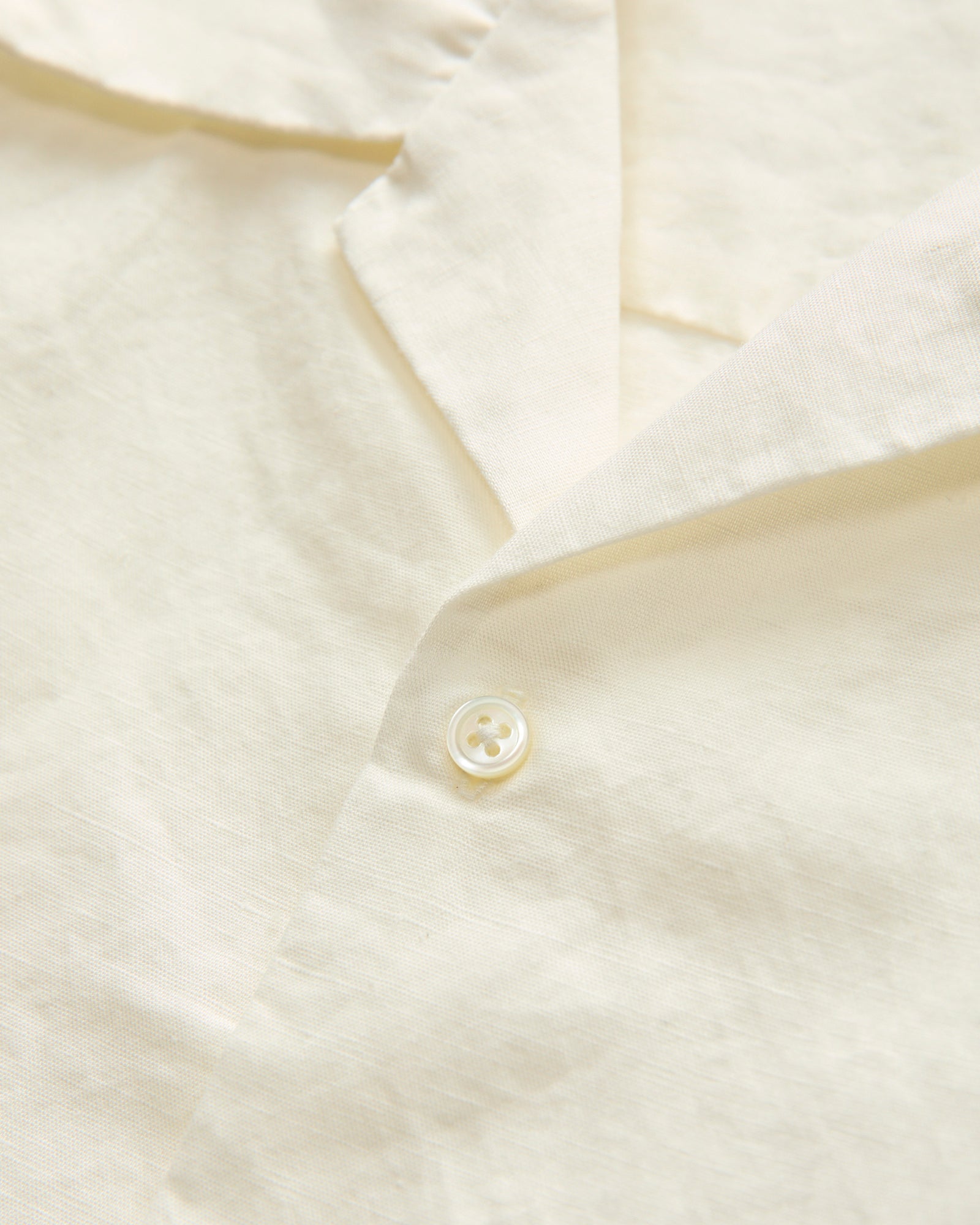 Linen Blend Open Collar SS Shirt in Off-White – Blue Owl Workshop
