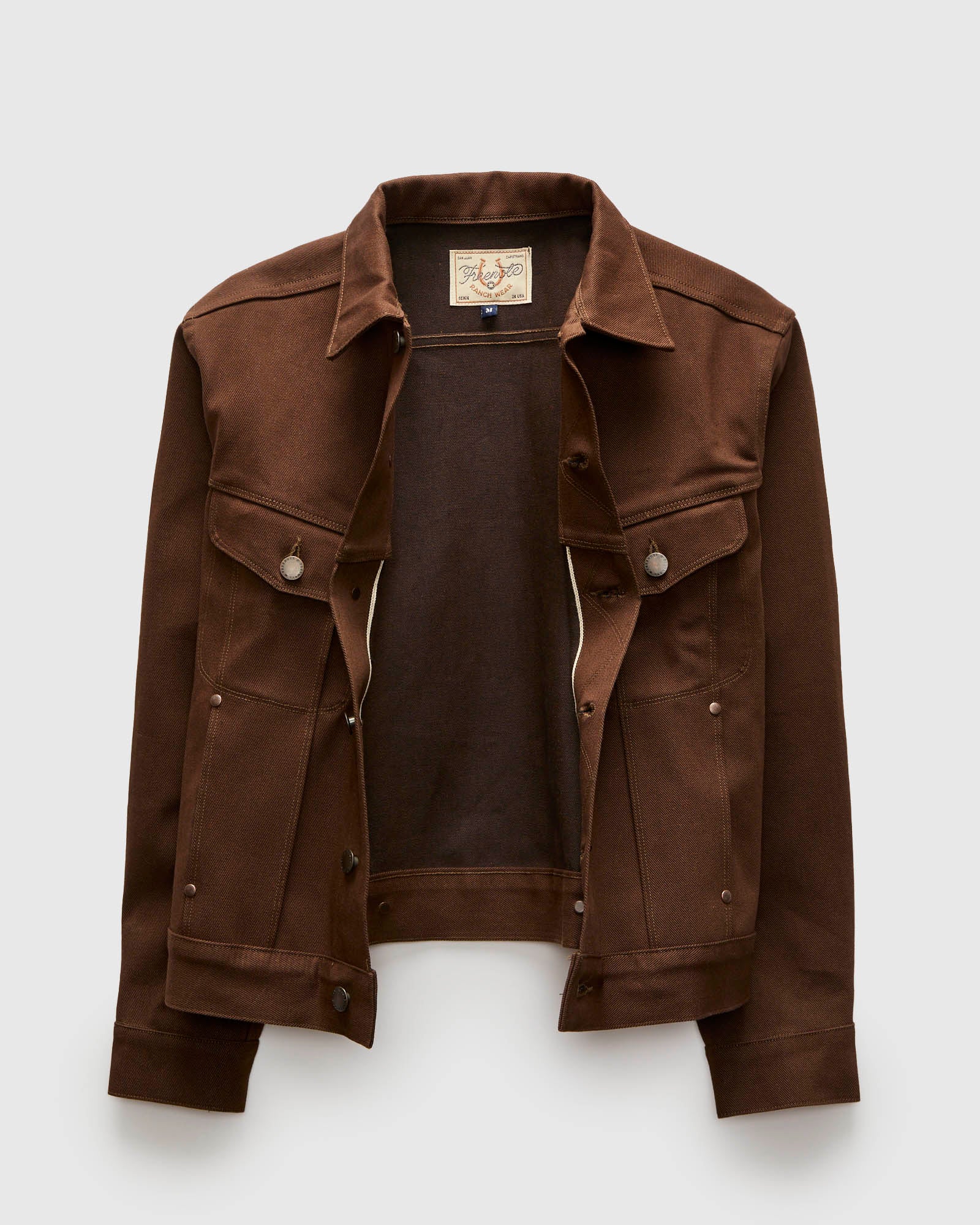 High Low 15oz Selvedge Denim Jacket in Dark Brown – Blue Owl Workshop