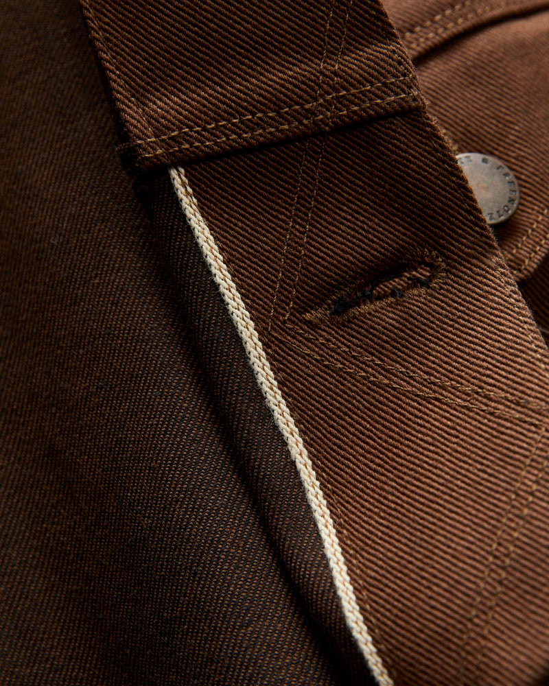 High Low 15oz Selvedge Denim Jacket in Dark Brown