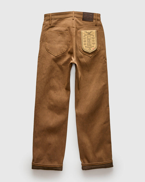 "Light Brown Modesto" 15oz Selvedge Denim - Straight Fit