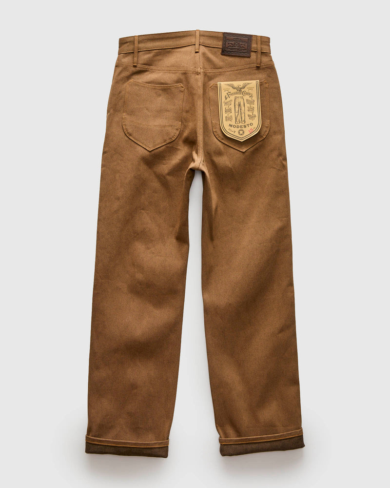 "Light Brown Modesto" 15oz Selvedge Denim - Straight Fit