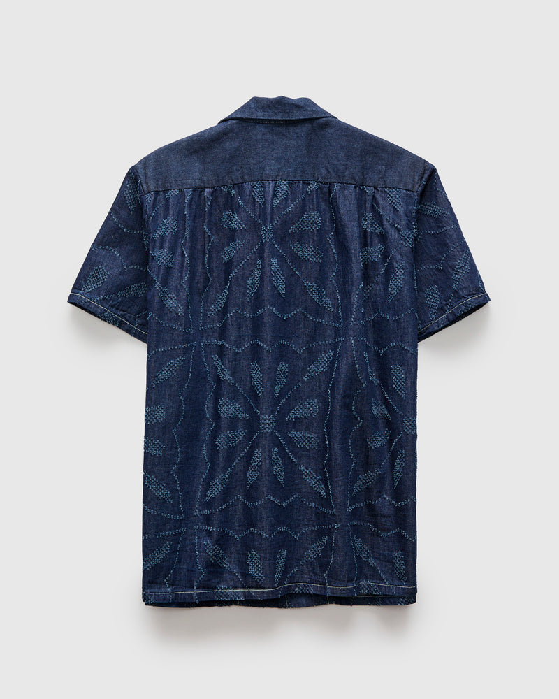 Aloha Shirt in Indigo Fireworks