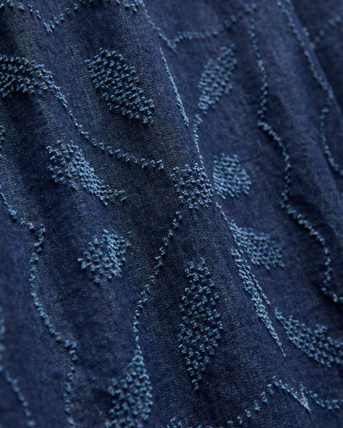 Aloha Shirt in Indigo Fireworks