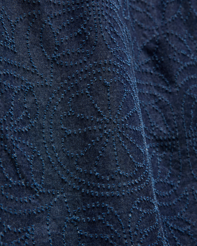 Aloha Shirt in Indigo Flower