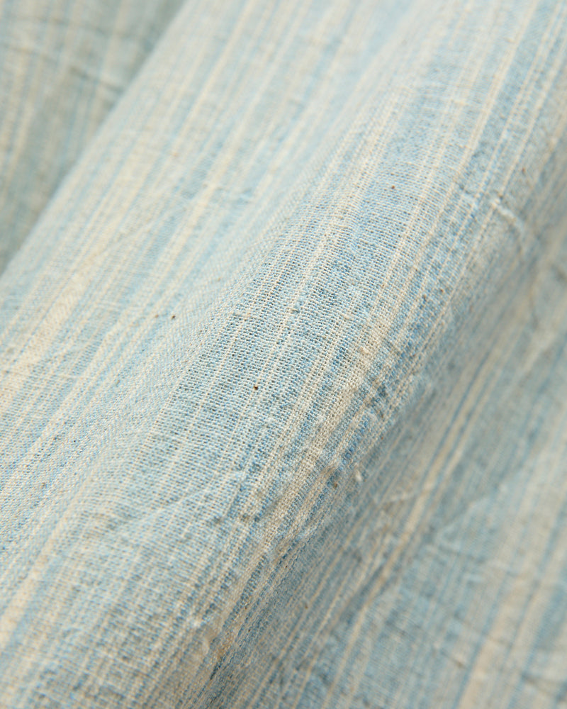 Handwoven Brook Shirt in Spacedye Light Indigo Stripe
