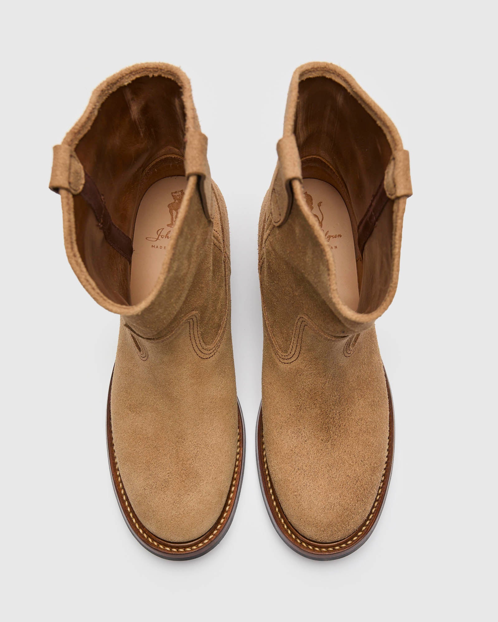 Duke Roper Boot in Horween Natural Roughout – Blue Owl Workshop