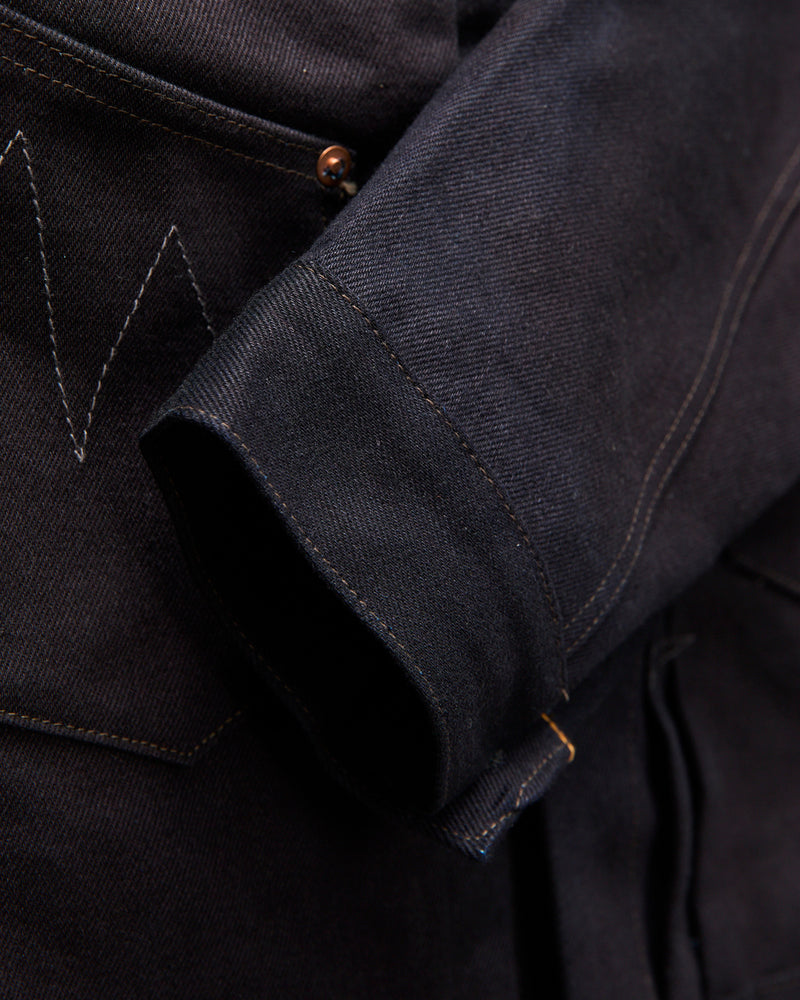"Midnight" Ranch Blouse in 16oz Japanese Denim