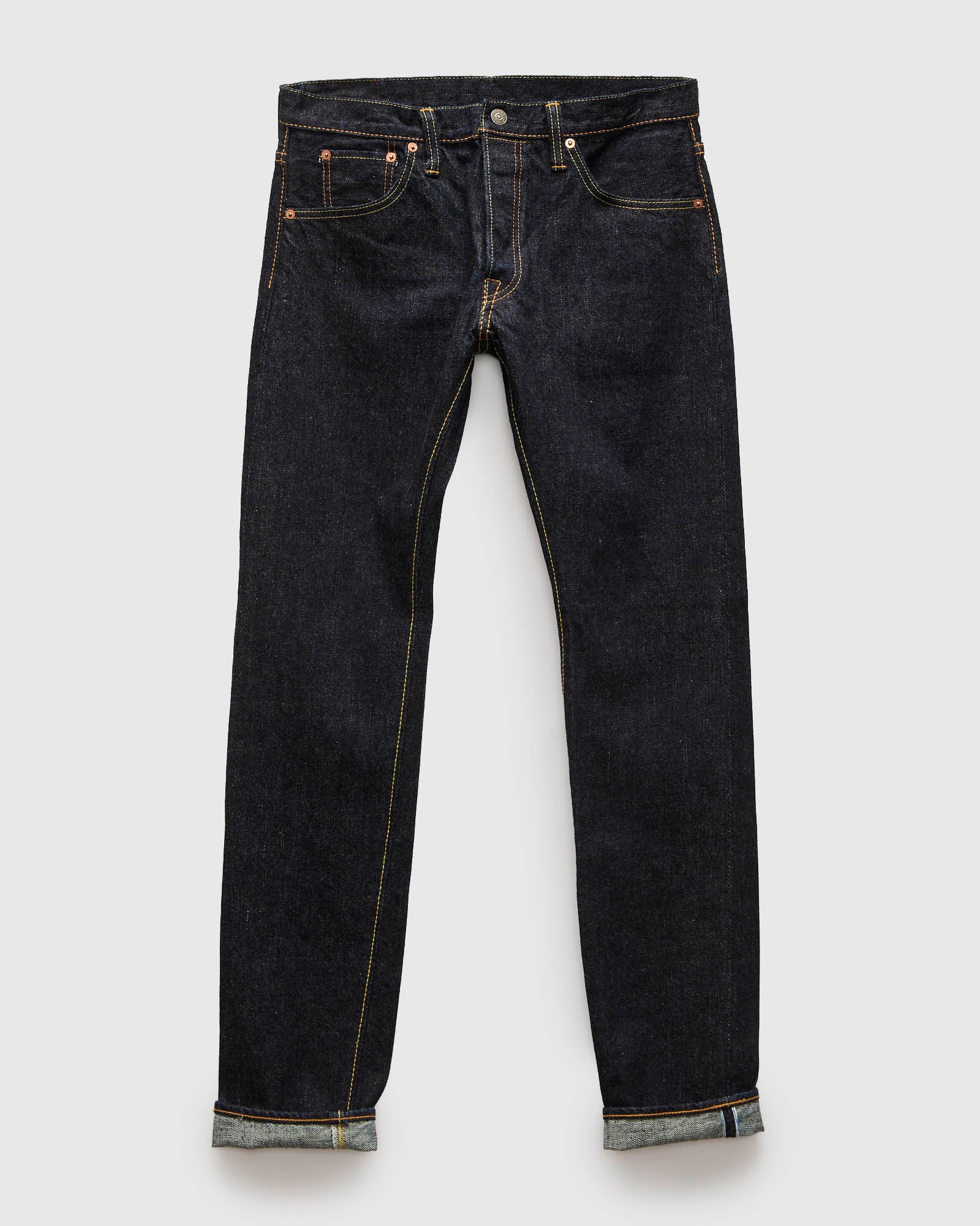XX-013 14oz Rinsed Selvedge Denim - Slim Tapered Fit – Blue Owl