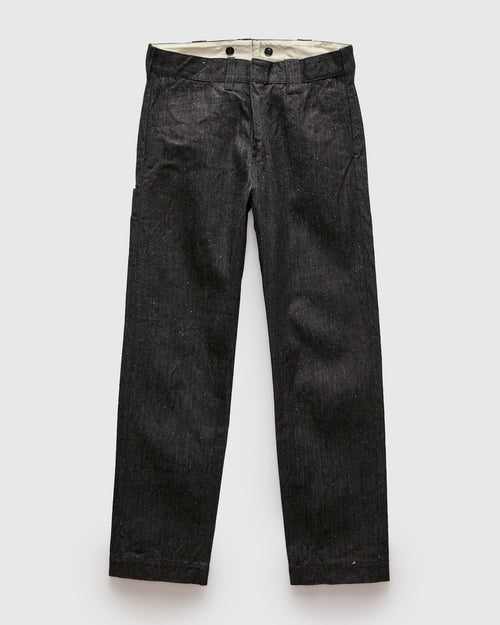 Herringbone Nep Work Pants in Black