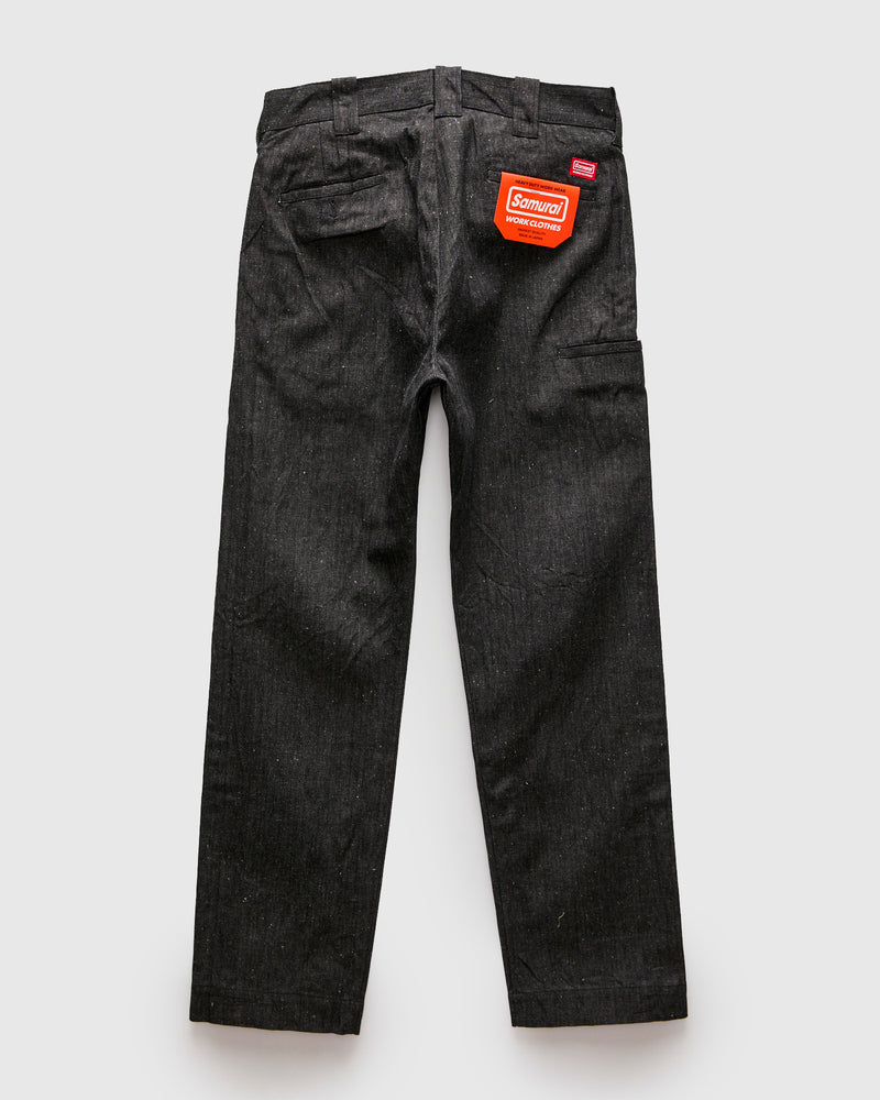 Herringbone Nep Work Pants in Black