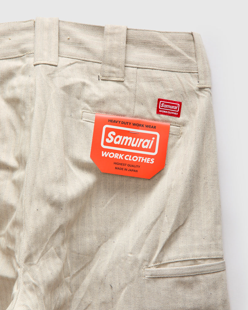 Herringbone Nep Work Pants in Oatmeal